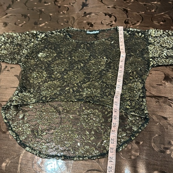 Stoplight Vintage 80s Lace Crop Fish Tail Top / Hi Lo Blouse / - Picture 6 of 11